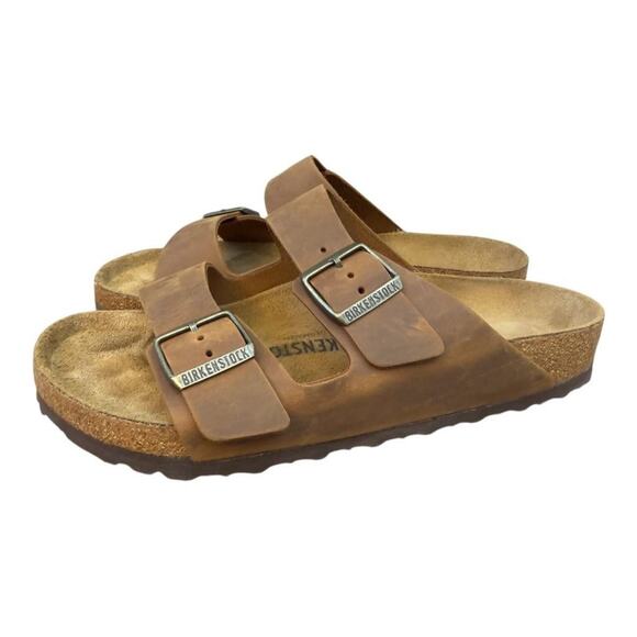 Birkenstock Arizona Brown Leather Slide Sandal Women sz 42 US 11 wide - Picture 2 of 6